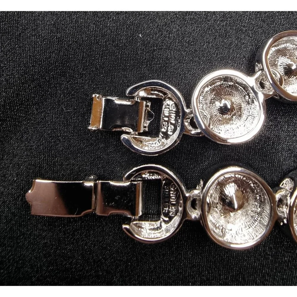 Vintage Nolan Miller 1999 Glamour Collection Silver-Tone Necklace & Bracelet Set - Picture 7 of 7